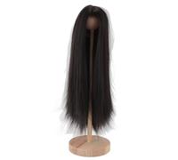 Jeffergarden Perruque de Poupée 1/4, Soie Haute Température, Cheveux Longs et Lisses Pouvant être Coupés pour Poupées Articulées de 18,5 à 21 Cm (BLACK)