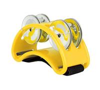 Jeffergarden Pied Tambourin Metal Jingle Bell Percussion Ensemble pour la Guitare de Batterie Jouant Facile à Prendre le Design des Sons Agréables (YELLOW)
