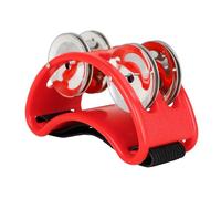 Jeffergarden Pied Tambourin Metal Jingle Bell Percussion Ensemble pour la Guitare de Batterie Jouant Facile à Prendre le Design des Sons Agréables (rouge)