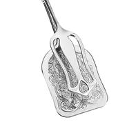 Jeffergarden Pince à Nourriture Vintage en Alliage de Zinc, Pince à Pain élégante à Motif en Relief pour Servir la Pâtisserie, le Gâteau à la Salade, Ustensiles de Cuisine en Argent doré de 9,1