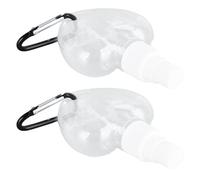 Jeffergarden pour les Mains avec Clip, Bouteille de Voyage Rechargeable en Plastique PET 2 Pièces Contenants Porte-clés Transparents de 50 Ml, Bouteilles Vides de Type Spray pour Savon pour les