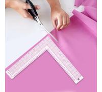 Jeffergarden Règle Transparente L carré Couture Mesure Coupe Claire Règles de Grille à Angle Droit Tapis en Plastique Guide de Courbe Tableaux à Motifs Planche à Matelasser Tissu Coude Hanche