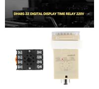 Jeffergarden Relais temporisé Affichage Numérique Double Contrôle Entièrement Automatique Minuteur LCD 0,1 S-99 H 5 A 250 V AC Dh48s-2z 220 V Double 0,01 S à 99 H Base de Prise Industrielle