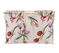 Jeffergarden Sac à Tricoter, Sac Fourre-Tout à Tricot, de Rangement en Tissu tissé de Rangement en Fil, avec Fermeture éclair pour la Maison Bleue/Rouge Utilisation (Rose Jacquard)