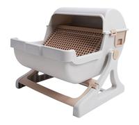 Jeffergarden Semi Automatic Cat Litter Box, 52x43cm Large Interior Odor | Plateau pour chat fermé, réduit les dégâts de dispersion, assemblage simple de 8 pièces, pour une utilisation en intérieur