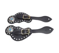 Jeffergarden Spurgurt Set, en Cuir Artificiel 2pcs Porte-Voie élégant pour Les Cow-Boys (Black)