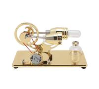 Jeffergarden Stirling Engine Model 6.9x3.7x4,5 Pouces Kit de Moteur à Vapeur avec Ampoule LED et Pavillon de Physique du Volant (Gold)