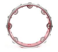 Jeffergarden Tambourin, Instrument de Percussion Réglable de 10 Pouces, Conception à Double Rangée pour les Performances de Fête et le karaoké (rouge)