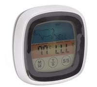 Jeffergarden Thermomètre Tactile Alimentaire, Thermomètre Tactile Alimentaire préréglé, Numérique Température Numérique pour Cuisine (Noir avec cadre central argenté)