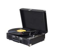 Jeffergarden Tourne-Disque Phonographe Vintage avec BT, Sortie 3,5 Mm, USB, TF, SD, Prise en Charge 33/45/78 TR/Min, Transmission Longue Portée de 10 M pour Disques Vinyles 7/10/12 Pouces (Black)