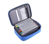 Jeffergarden Trousse à Crayons de Grande capacité, Organiseur en Tissu avec Fermeture éclair et Sangle de Poignée, 72 Emplacements pour étudiants, Artistes et Fournitures Artistiques pour Enfants