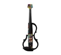 Jeffergarden Violon électrique Silencieux en Fibre de Carbone avec Conception sans Tête, Bord ABS en Bois d'érable, Micro DV 10B pour les étudiants et les Joueurs Adultes (Multicolore)