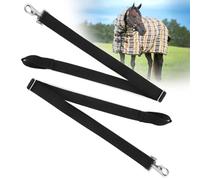 Jeffers Equine Sangles élastiques de rechange réglables pour couverture de cheval, draps et tapis de pluie - Durable, large sangle de 2,5 cm, ajustement sûr, réglable pour tous les chevaux - Noir