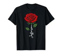 Jefferson Fleur Rouge Prénom Art pour Hommes Enfants Garçons T-Shirt