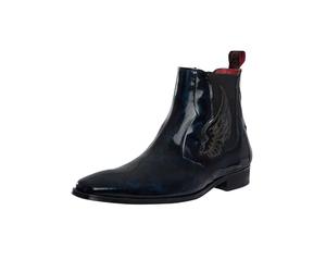 Jeffery West Homme Bottines Chelsea En Cuir Wings, Blue Sunset, 45 EU