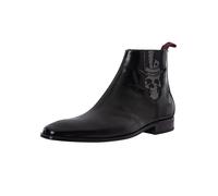 Jeffery West Pour des hommes Bottines Chelsea Skull en cuir poli, Noir