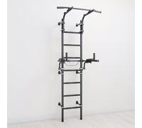 Jeflex ClimbMaxx M9 Espalier noir avec station de sauce pliable - Appareil de fitness peu encombrant et équipement de sport d'intérieur pour enfants et adultes - 220 cm de haut - Pour la maison, la