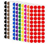 JEFURE 1600 Pièces Gommettes Rondes, 20mm Gommettes Autocollantes, Couleur Codage Étiquettes Pastill, Autocollante Ronde pour Bureau, École et Maison (10 Couleurs)
