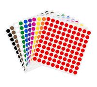 JEFURE 3000 Pièces Gommettes Rondes, 10mm Gommettes Autocollantes Rondes, Autocollantes Rondes de Couleurs, Pastille Autocollante Ronde pour Bureau, École et Maison (10 Couleurs)