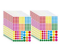 JEFURE 3140 Pièces Gommettes Rondes, 10/15/20mm Gommettes Autocollantes, Couleur Codage Étiquettes Pastill, Autocollante Ronde pour Bureau, École et Maison (6 Couleurs)