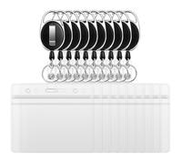 JEFURE Lot de 10 Porte Badge Enrouleur, Porte Clef Retractable avec Porte-carte, Enrouleur Badge avec Lanière Extensible de 63 cm, Porte Badge Retractable, pour Porte-carte D'identité et Clés