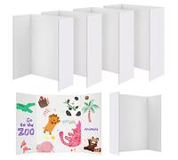 JEFURE Lot de 6 planches à posters à trois volets, 61 x 40,6 cm, feuilles de carton blanc pour projets scolaires, foires scientifiques, événements commerciaux