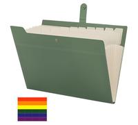 JEFURE Trieur 12 Compartiments A4, Pochette Trieur Extensible avec Étiquettes, Accordéon Rangement Papier Administratif, Classeur Documents Portable pour l’École, la Maison et le Bureau (Vert Forêt)