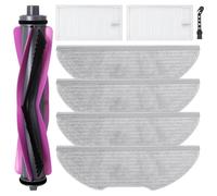 Jegehoyo 8 Kit d'accessoires pour Eureka E20 Evo Plus Robot Aspirateur Accessoires, 1 Brosse principale, 4 Chiffons, 2 Filtre, 1 Brosse de nettoyage