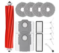Jegehoyo Kit d'accessoires pour Roborock Qrevo Plus/QRevo MaxV/QRevo Pro/Qrevo S Robot, 1 Brosse à Rouleau, 2 filtres, 4 serpillères, 4 brosses latérales, 2 Sacs à poussière, 1 Brosse de Nettoyage