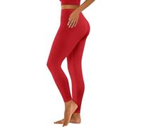 Jeggings en velours côtelé noir pour femme - Legging taille haute à pois pour femme, Rouge, L