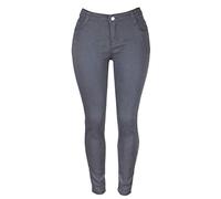 Jeggings pour femme - Jean extensible - Grande taille - Tendance - Délavé - Élastique - Taille haute - Legging Pro Skin - Pantalon fin et doux - Couleur unie, gris, XXXXL