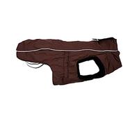 JEGGO Manteau d'hiver à Fermeture éclair pour Chien, imperméable et Coupe-Vent, Respirant, Coupe optimale, avec Fermeture éclair intégrale pour Un enfilage et Un Retrait faciles (Marron, 28 cm)