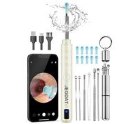 JEGOAT Appareil photo pour enlever le cérumen, nettoyeur d'oreille avec appareil photo, kit de nettoyage des oreilles HD 1296p et 6 lumières LED, 10 embouts de cure-oreille, kit de retrait du cérumen