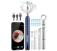 JEGOAT Outil de retrait de cérumen avec appareil photo, kit de nettoyage des oreilles HD 1296P, 6 lumières LED et 12 cure-oreilles, retrait du cérumen avec otoscope pour écouter le cérumen pour iOS et