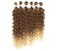 Jegsnoe Extensions Capillaires Synthétiques Afro Bouclées Et Crépues, Tissage De Cheveux Afro Blonds Ombrés Pour Femmes, 6 Pièces/Lot