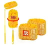 JEHONN Plumeau Poussiere pour Swiffer Duster, 20 Recharges Dust Attrape, Kit de Dépoussiérage à 360 Degrés avec 1 Manche Telescopique + 1 Manche Court, Outil de Dépoussiérage