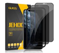 JEHOO 2 Pièces pour iPhone 11 Pro Max/XS Max 6.5 Pouces Verre Trempé Anti Espion, Confidentialité Protection Dureté 9H Antichoc Anti Rayure Vitre Film de Protection Écran Ultra Résistant
