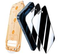 JEHOO 2 Pièces pour iPhone 12 Pro Max Verre Trempé Anti-Espion, Auto Dust Elimination,Une Touche Installation, Couverture Complète Vitre Protection d’Écran Privacy Film, Sans Bulles
