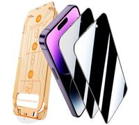 JEHOO 2 Pièces pour iPhone 14 Pro Max Verre Trempé Anti-Espion, Auto Dust Elimination,Une Touche Installation, Couverture Complète Vitre Protection d’Écran Privacy Film, Sans Bulles