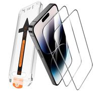 JEHOO 2 Pièces pour iPhone 14 Pro Verre Trempé, Une Touche Installation, Film de Vitre Protection d’Écran, Couverture Complète, Kits d'Outils d'Alignement Automatique, HD Clair Sans Bulles
