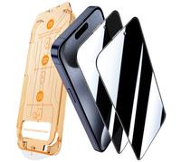 JEHOO 2 Pièces pour iPhone 15 Pro Max Verre Trempé Anti-Espion, Auto Dust Elimination,Une Touche Installation, Couverture Complète Vitre Protection d’Écran Privacy Film, Sans Bulles
