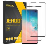 JEHOO 2 Pièces pour Samsung Galaxy S10 Verre Trempé, Compatible avec Lecteur d’Empreinte, Sans Bulles, Dureté 9H, Antichoc Anti Rayure Vitre Film de Protection Écran pour S10