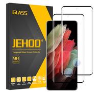 JEHOO 2 Pièces pour Samsung Galaxy S21 Ultra Verre Trempé, Compatible avec Lecteur d’Empreinte, Sans Bulles, Dureté 9H, Antichoc Anti Rayure Vitre Film de Protection Écran pour S21 Ultra