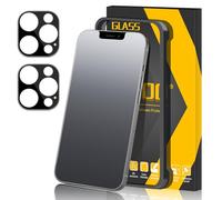 JEHOO pour iPhone 12 Pro Max Verre Trempé Mat, 2 Pièces Protection d'écran Antireflet et 2 Pièces Protection Objectif Caméra, Anti-Empreintes Digitales Sans Bulles Ultra Résistant Dureté 9H Glass, 6,7