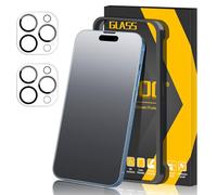 JEHOO pour iPhone 14 Pro Max Verre Trempé Mat, 2 Pièces Protection d'écran Antireflet et 2 Pièces Protection Objectif Caméra, Anti-Empreintes Digitales Sans Bulles Ultra Résistant Dureté 9H Glass