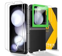 JEHOO pour Samsung Galaxy Z Flip 5 Protection Ecran, 2 pcs Avant 9H Dureté Protection Écran + 2 pcs Flexible TPU l'intérieur Protecteur D'écran, Installation Facile Sans Bulles Film pour Z Flip 5