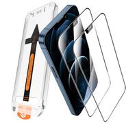 JEHOO Verre Trempé pour iPhone 12 Pro Max, Une Touche Installation, Film de Vitre Protection d’Écran, Couverture Complète, Kits d'Outils d'Alignement Automatique, HD Clair Sans Bulles, 2 Pièces