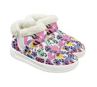 Jeiento Bottes de neige à enfiler pour femme - Chaudes - Antidérapantes - Chaussures de marche plates pour intérieur et extérieur, Léopard Rainbow Splash, 43 EU
