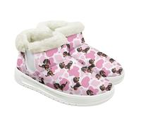 Jeiento Bottes de neige à enfiler pour femme - Chaudes - Antidérapantes - Chaussures de marche plates pour intérieur et extérieur, Teckel, 38 EU