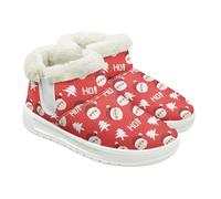 Jeiento Bottes de neige pour femme avec motif tête de mort - Chaussures d'hiver chaudes - Chaussures d'intérieur et d'extérieur avec doublure en fourrure pelucheuse, Sapin de Noël Père Noël, 38 EU